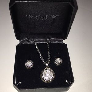 Scroll by Dillards diamond necklace & earrings set